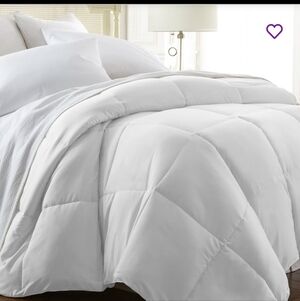 Ienjoy All Weather Down Alternative Comforter Hypoallergenic Queen White 90 X 94